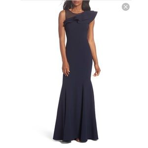 Asymmetric evening gown
